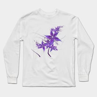 Painted Flowers Fractal Long Sleeve T-Shirt